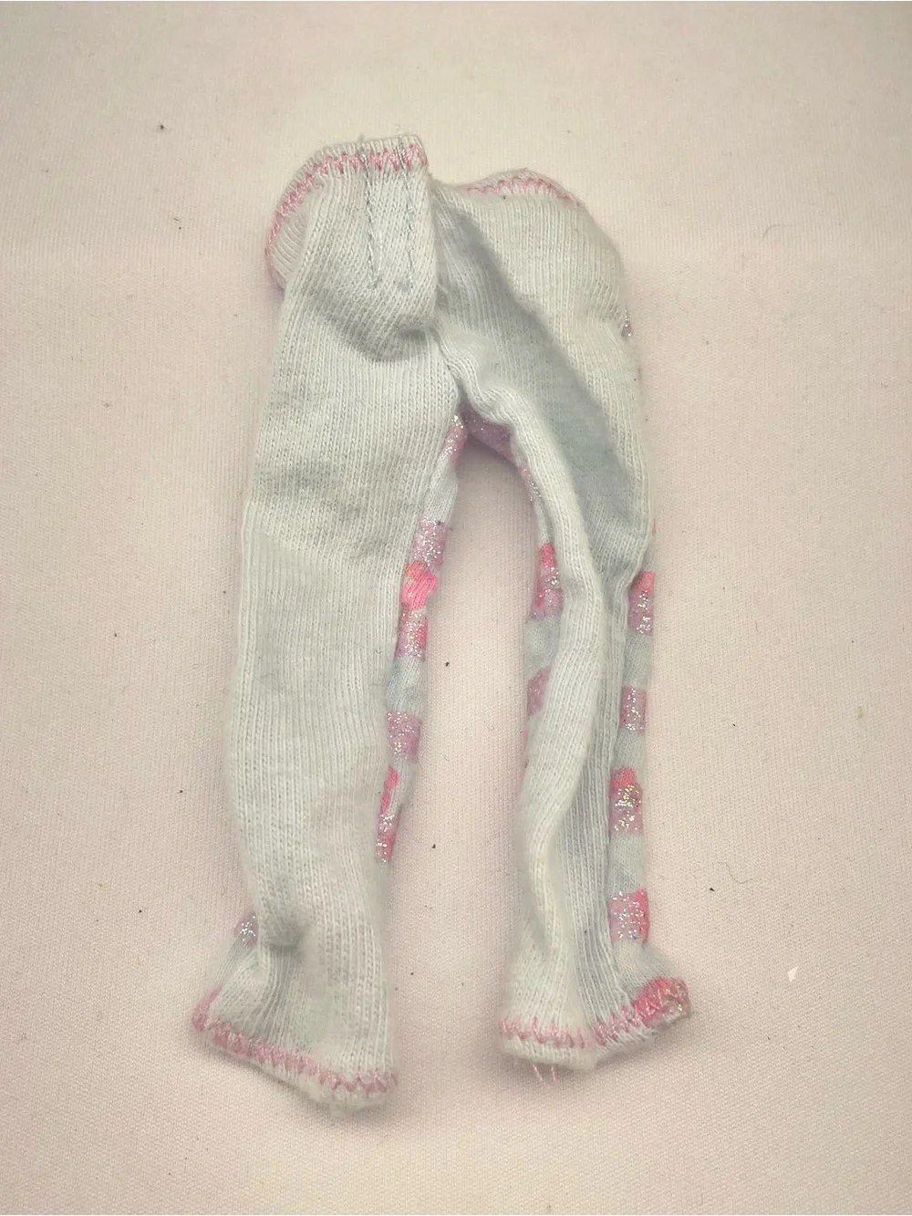 BARBIE Pink Glitter Striped Doll Leggings